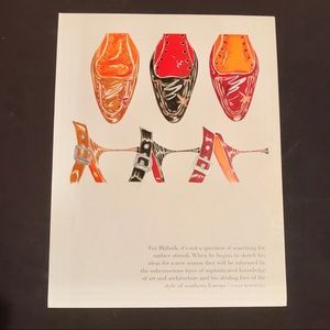 Manolo Blahnik sketchbook print. 9 X 12 in size